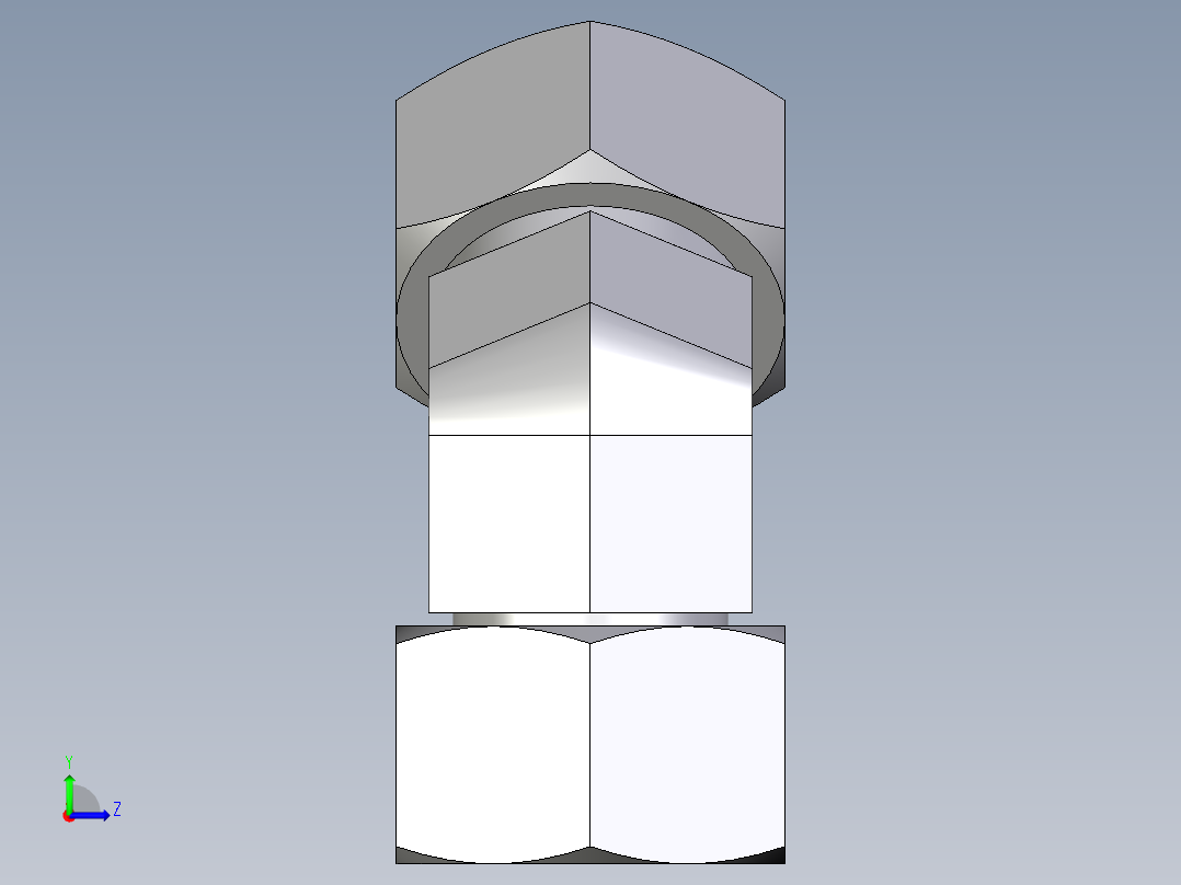 卡套式工业通用硬管接头EO_Swivel_nut_45_deg_elbow_EV22ZL71左视图