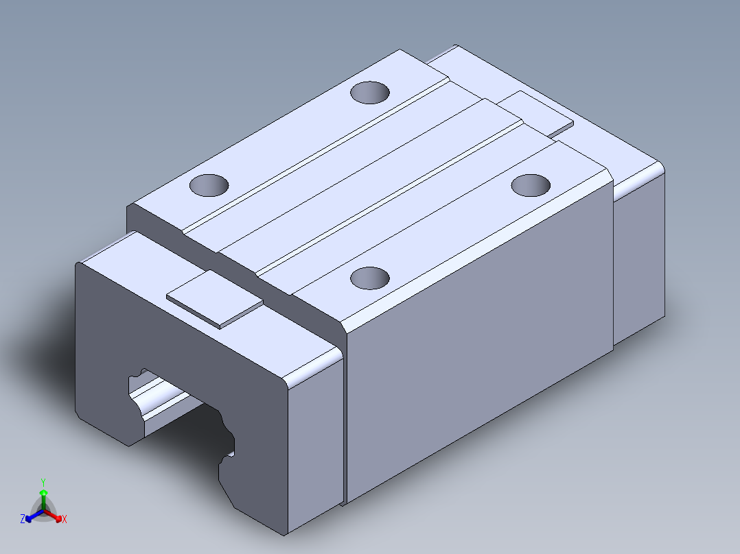 上银直线滑轨-HGH25CA 滑块正等轴测图