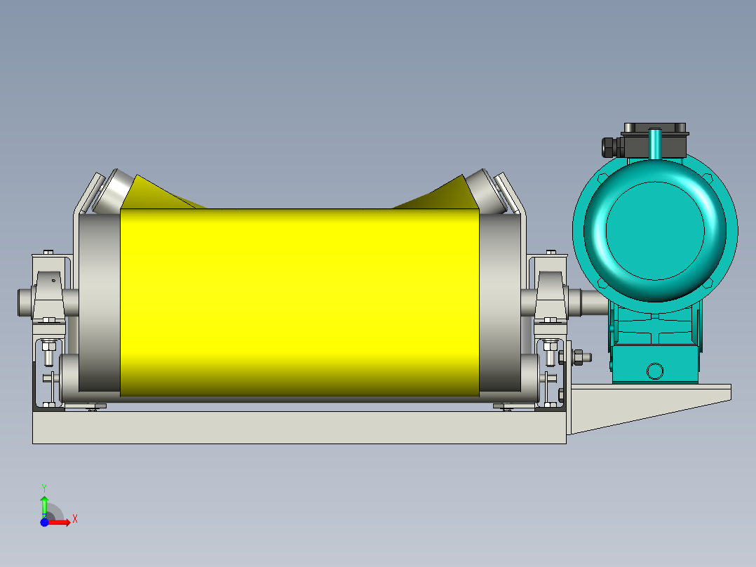 650-3000皮带输送机3D图纸 STP igs x_t格式前视图