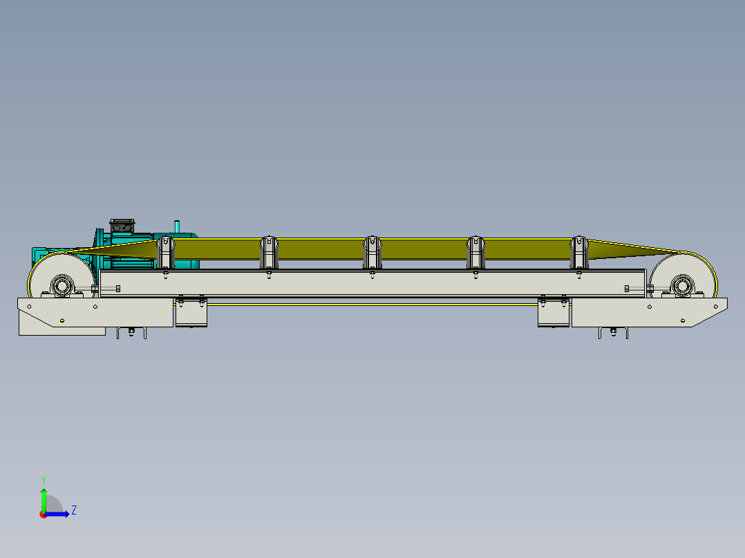 650-3000皮带输送机3D图纸 STP igs x_t格式左视图