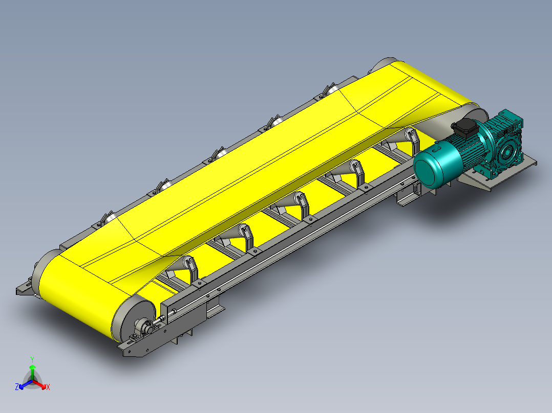 650-3000皮带输送机3D图纸 STP igs x_t格式正等轴测图