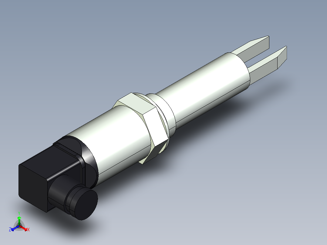 超声波设备TH-125mm-4.92in-SS-OUTPUT-2-wire-DC-DIN-CONNECTOR-BSP-THREAD-ATEX正等轴测图