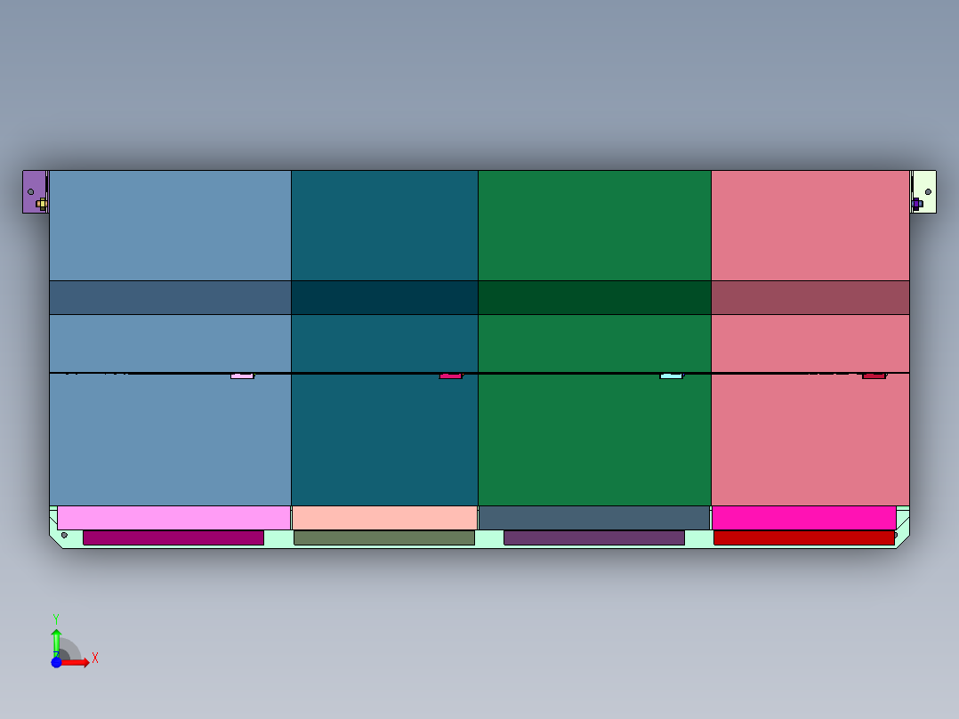 高压交流全封闭气体绝缘环网柜前视图
