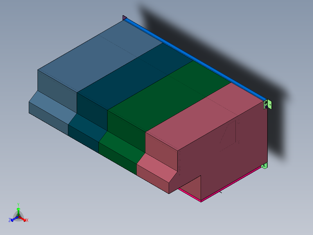 高压交流全封闭气体绝缘环网柜正等轴测图
