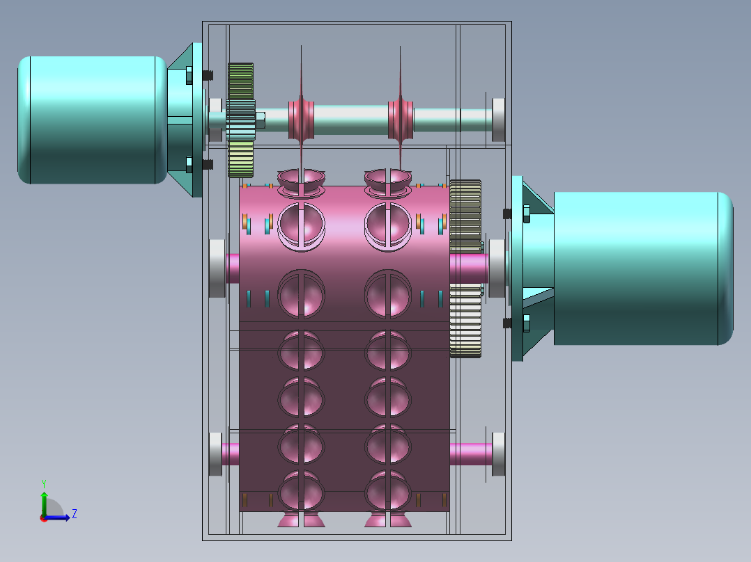 板栗切口机三维左视图