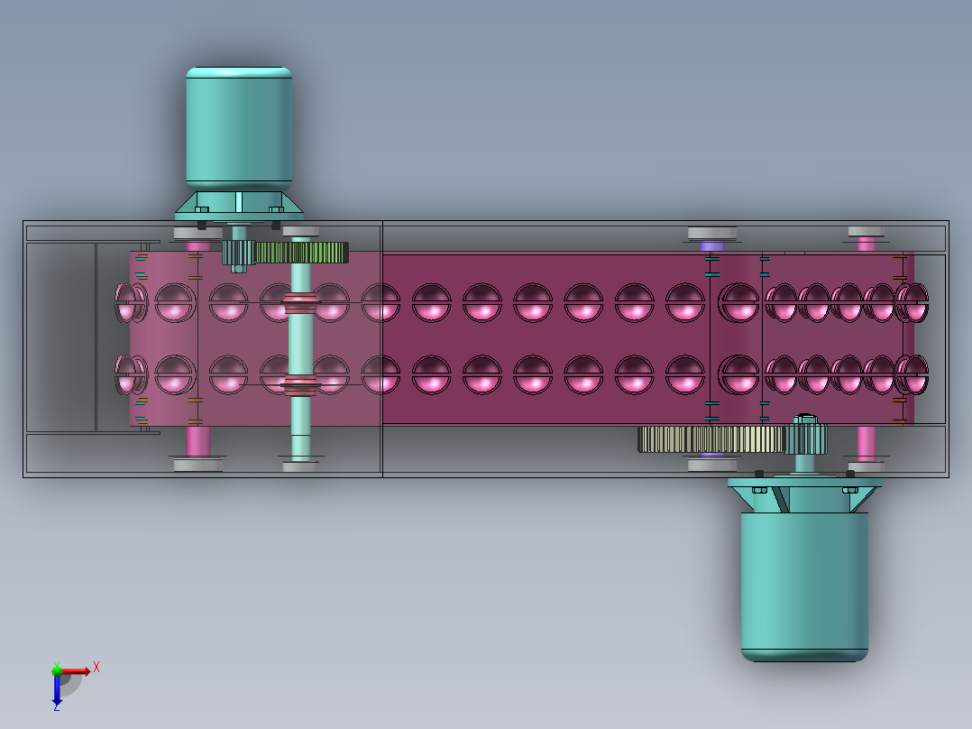 板栗切口机三维俯视图