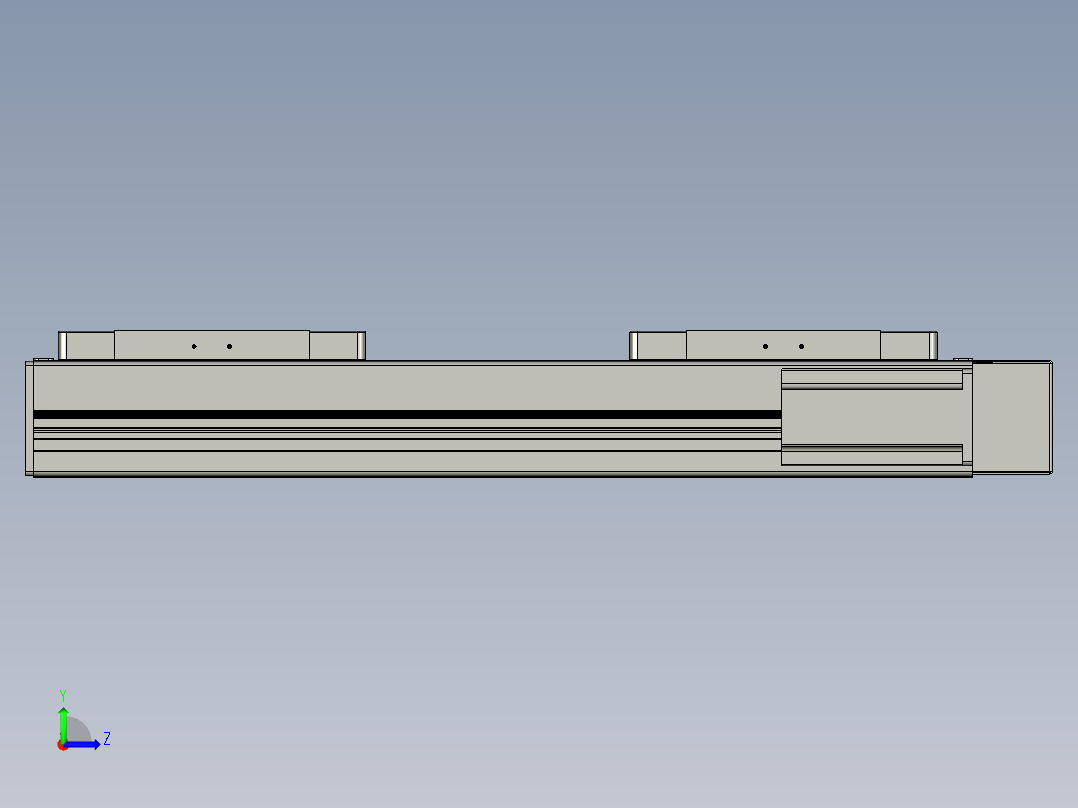 直线模组LHC14-S300-R设计图纸左视图