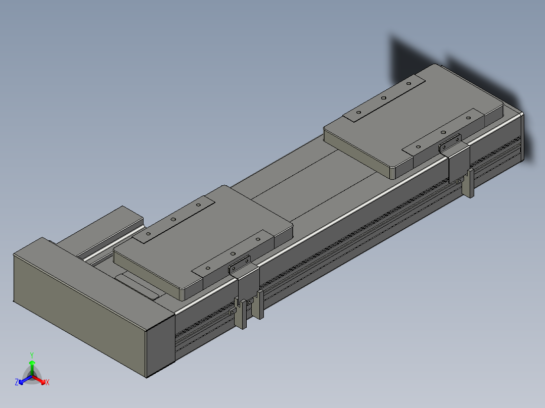 直线模组LHC14-S300-R设计图纸正等轴测图