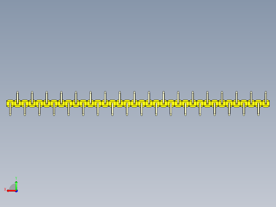 彩色公排针 100mil 2.54mm 系列-DS1022_yellow_36p_100mil_Type_SMT_R1_rev1.0后视图