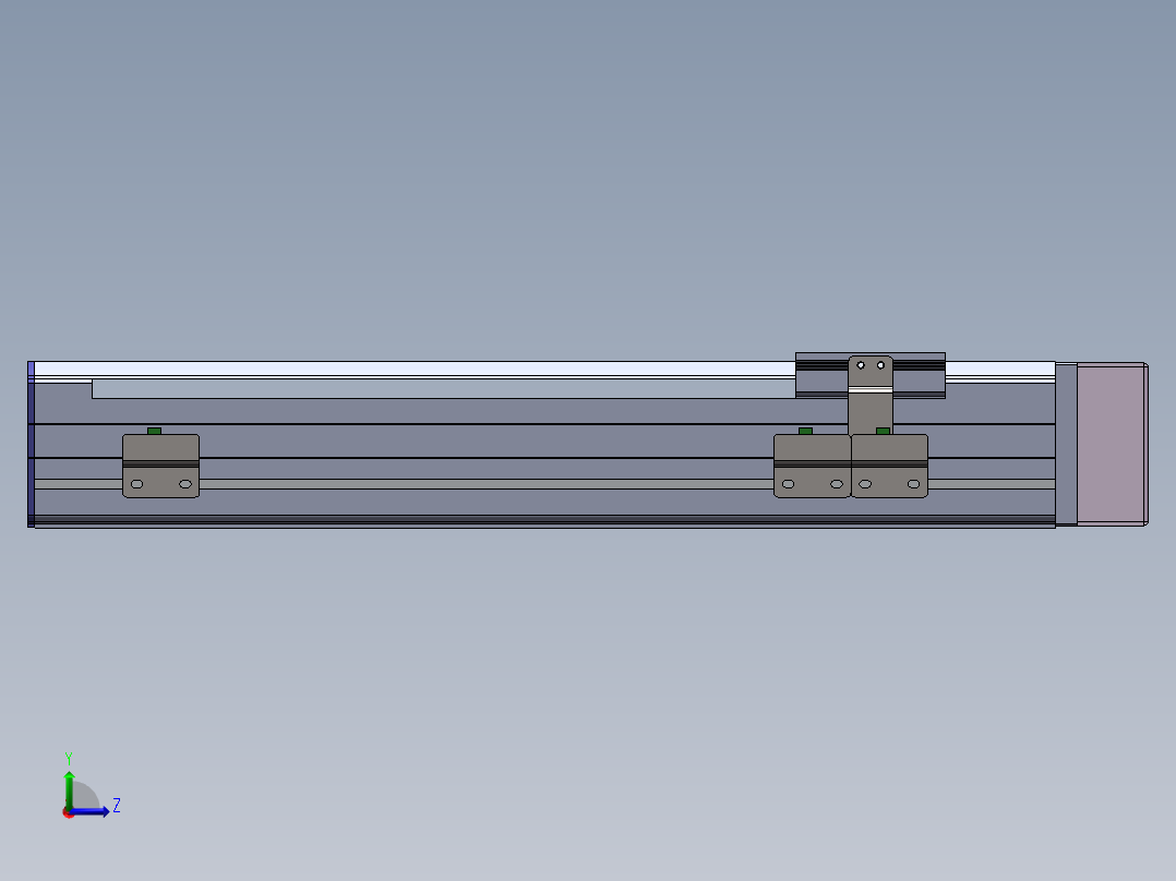 电动滑台模组SDM75左折模型左视图