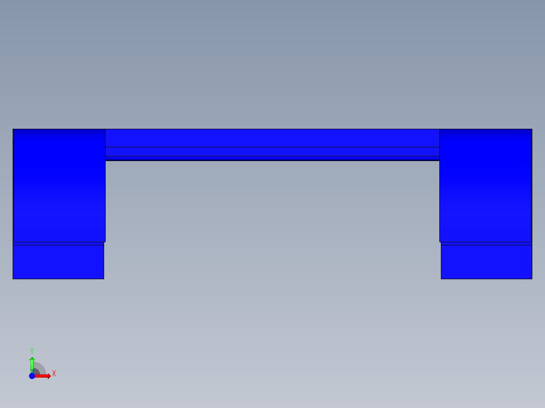 人體工學型把手EWP(B)-3D多系列多零件图纸模型前视图