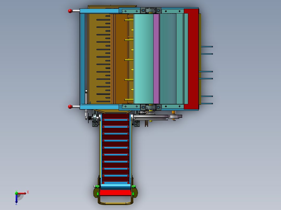 花生摘果机结构设计研制【带三维SW】俯视图