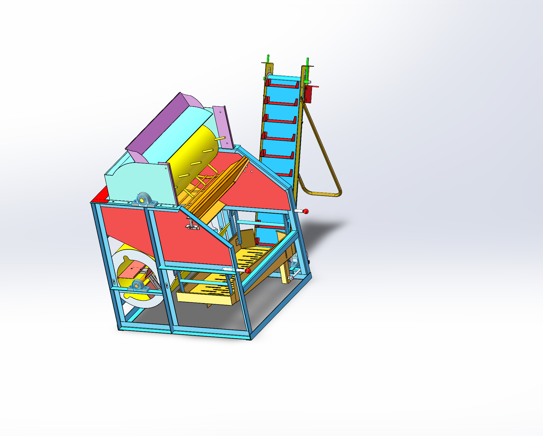 花生摘果机结构设计研制【带三维SW】