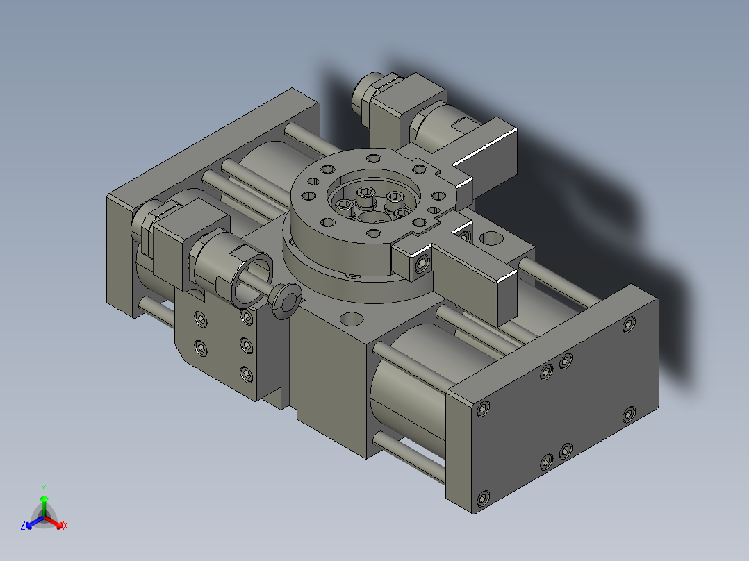 旋转气爪PRY100S-90正等轴测图