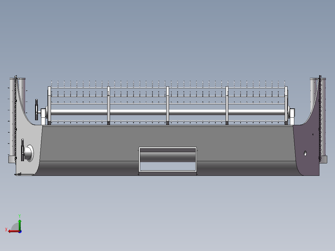 收割机机构后视图