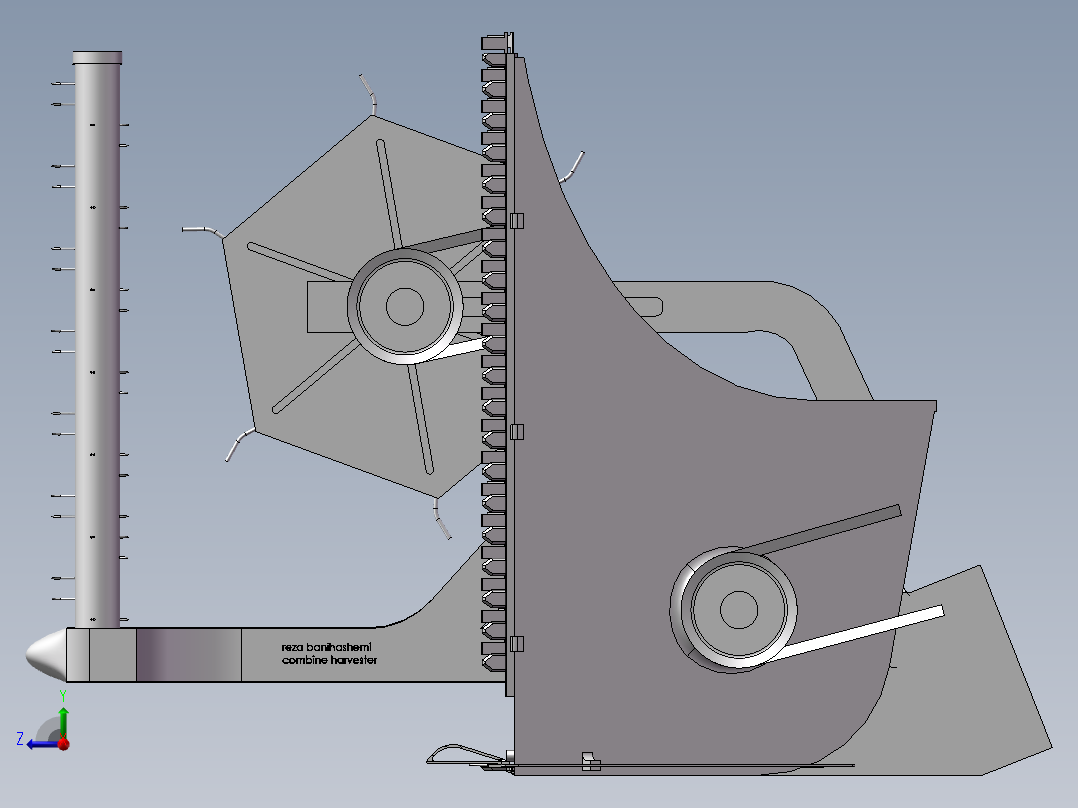 收割机机构右视图