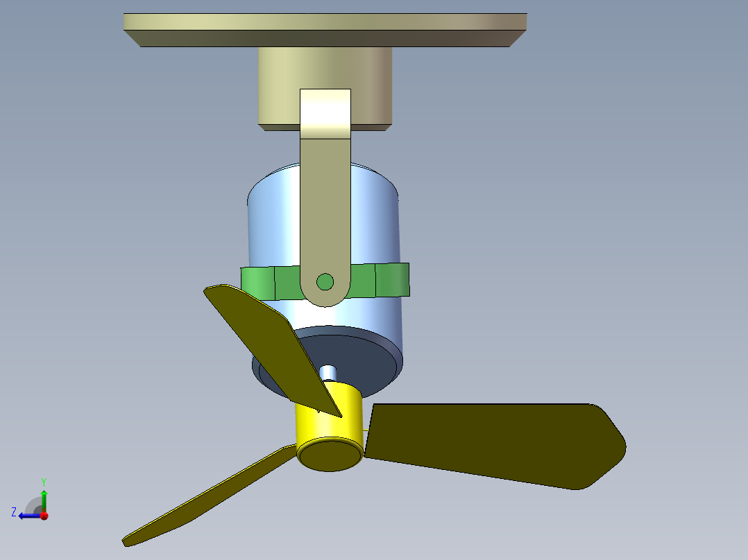 会摇头的风扇右视图