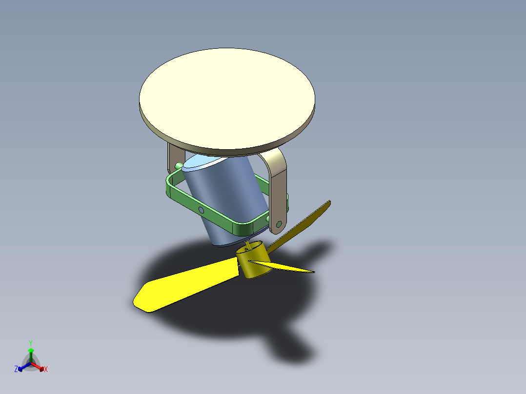 会摇头的风扇正等轴测图
