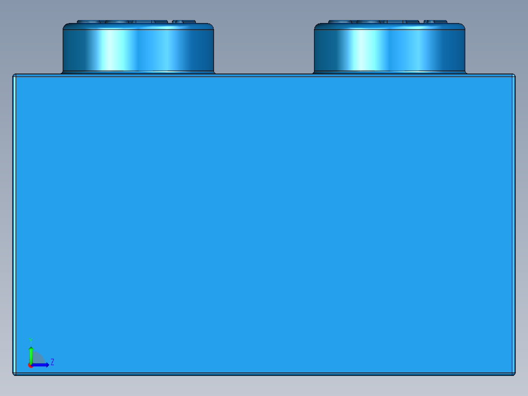 乐高套装 4421基本积木-4181139 - 2456 - 44237 Bright Blue Brick 2 x 6.STEP左视图