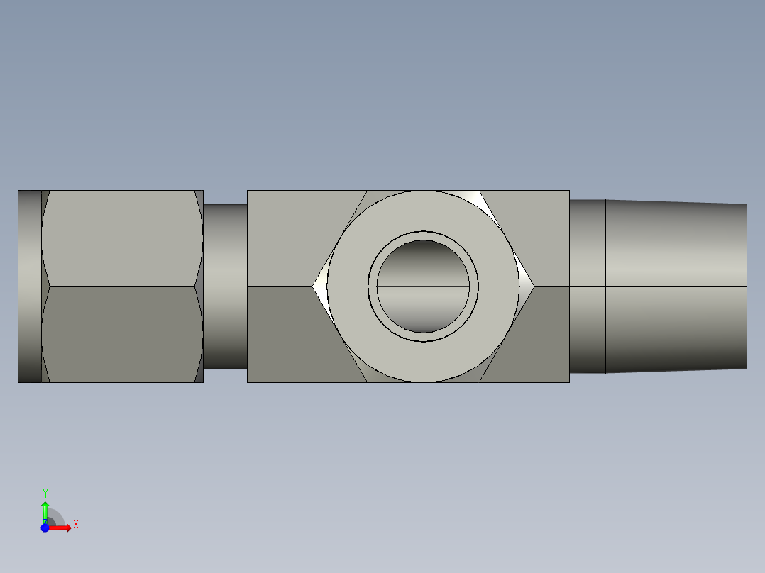 卡套式工业通用硬管接头8-8-8_rbu-s前视图
