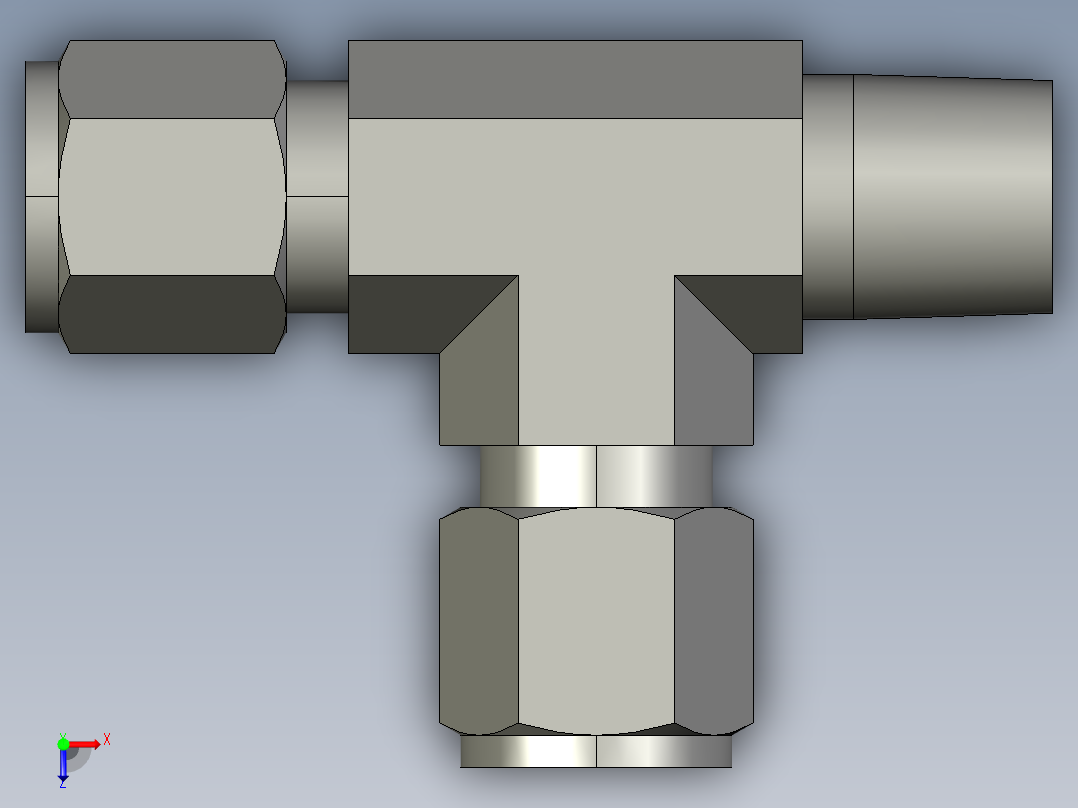 卡套式工业通用硬管接头8-8-8_rbu-s俯视图
