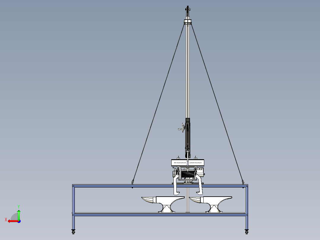 吊杆式起重机后视图