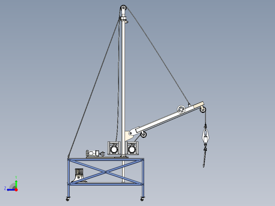 吊杆式起重机右视图