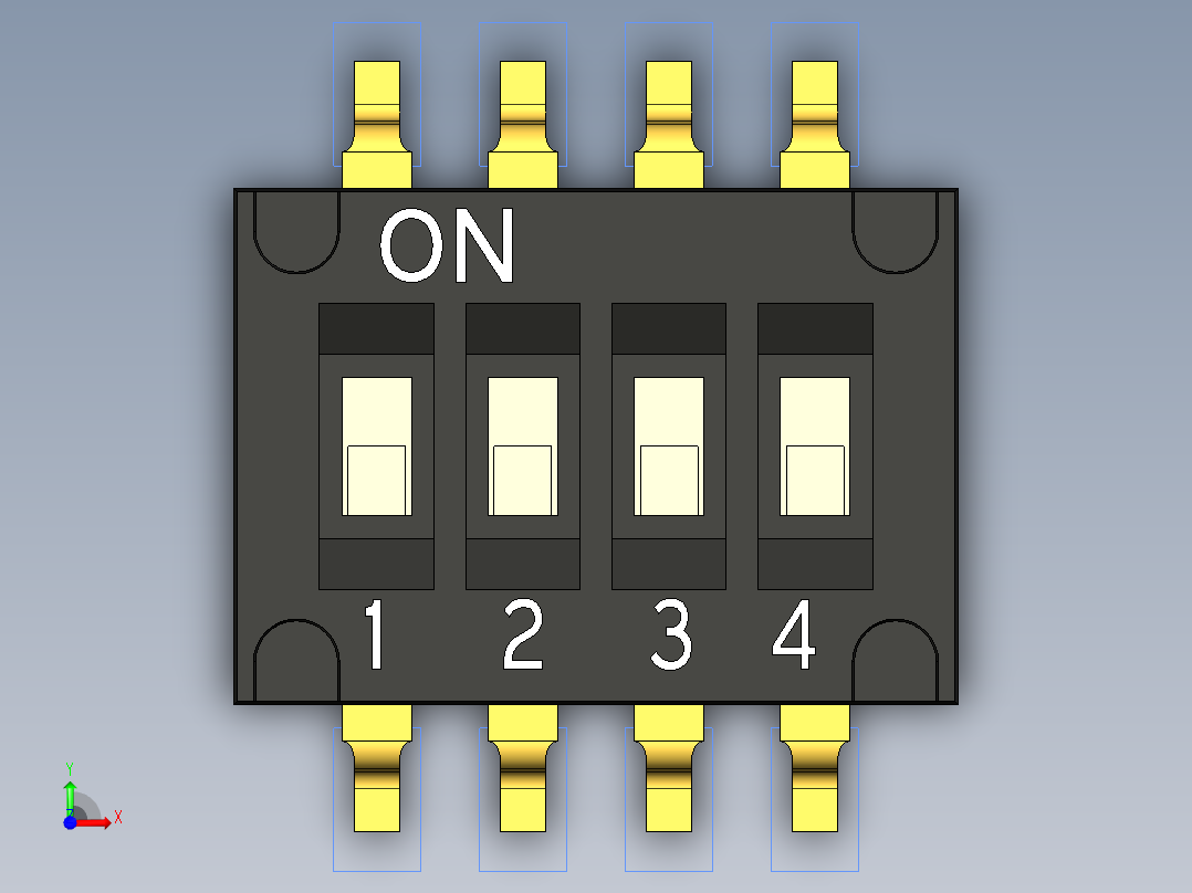 开关继电器保护 SM-DIP-DHN-04F前视图