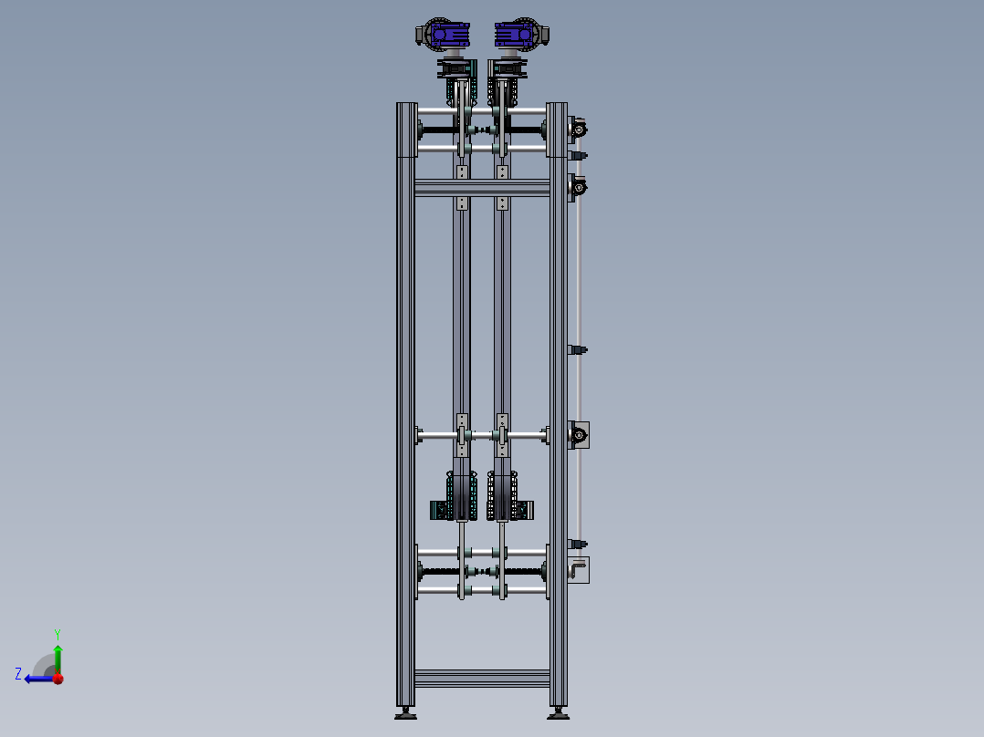 柔性链夹瓶机sw16可编辑右视图