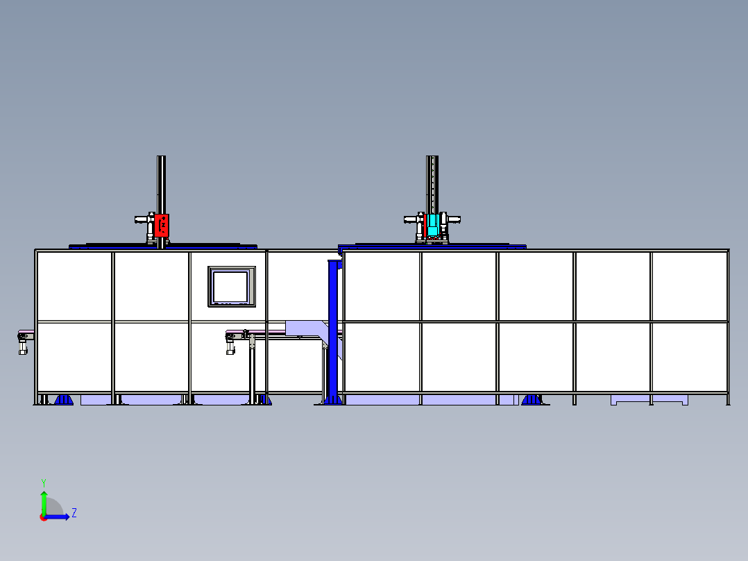 XYZ机械手上下料step左视图