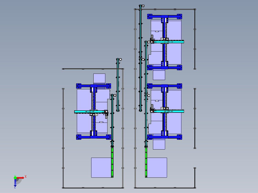 XYZ机械手上下料step正等轴测图