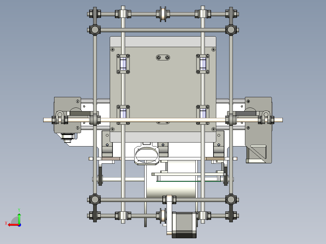 3D打印机设计3D模型后视图