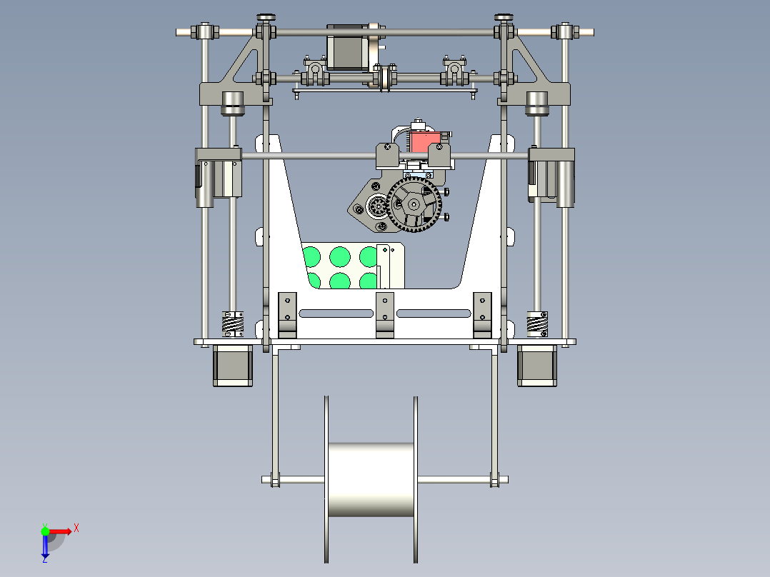 3D打印机设计3D模型俯视图