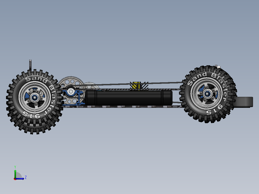 Xray T2电动遥控车RC底盘骨架3D模型图纸 Solidworks设计 附STEP左视图
