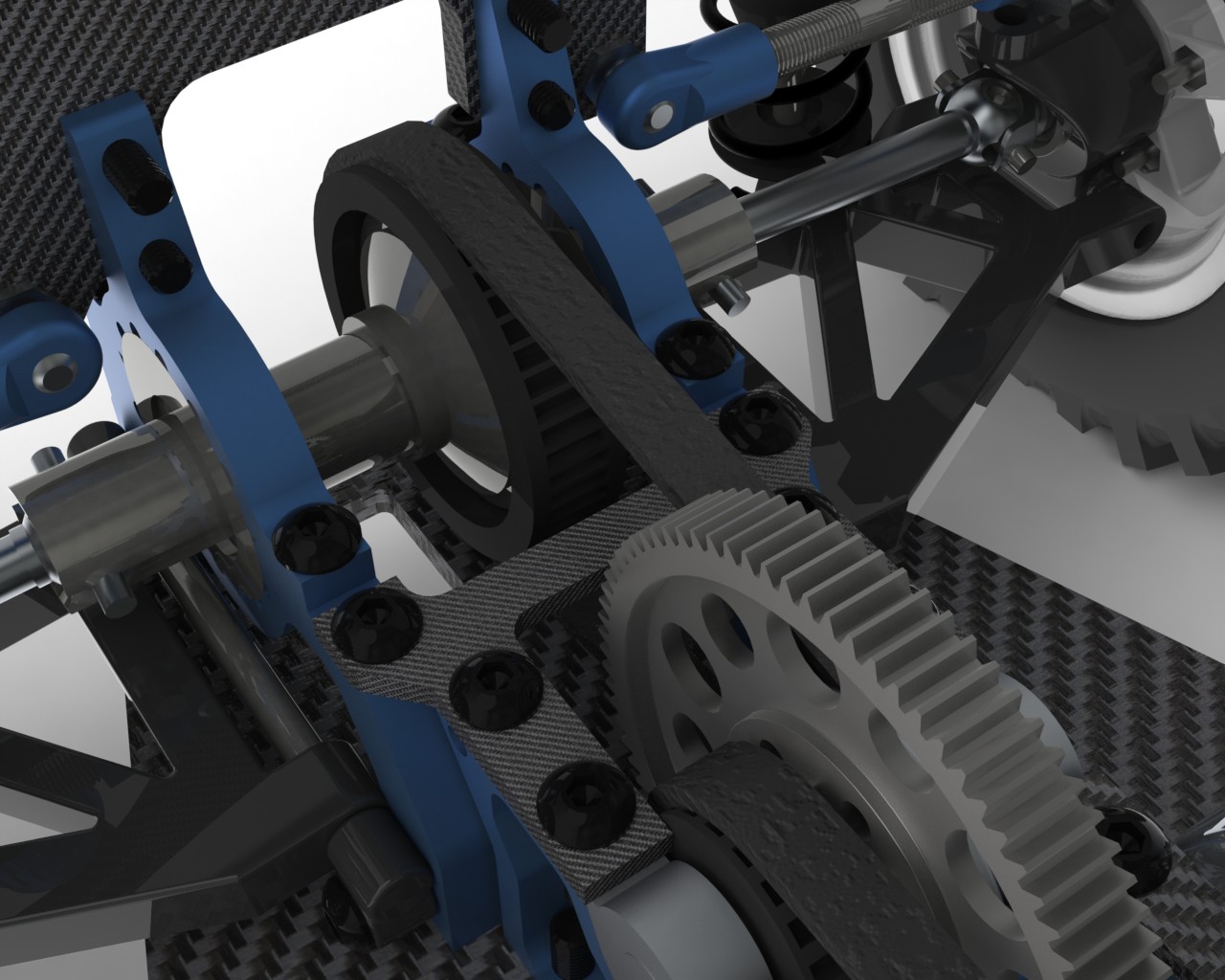 Xray T2电动遥控车RC底盘骨架3D模型图纸 Solidworks设计 附STEP