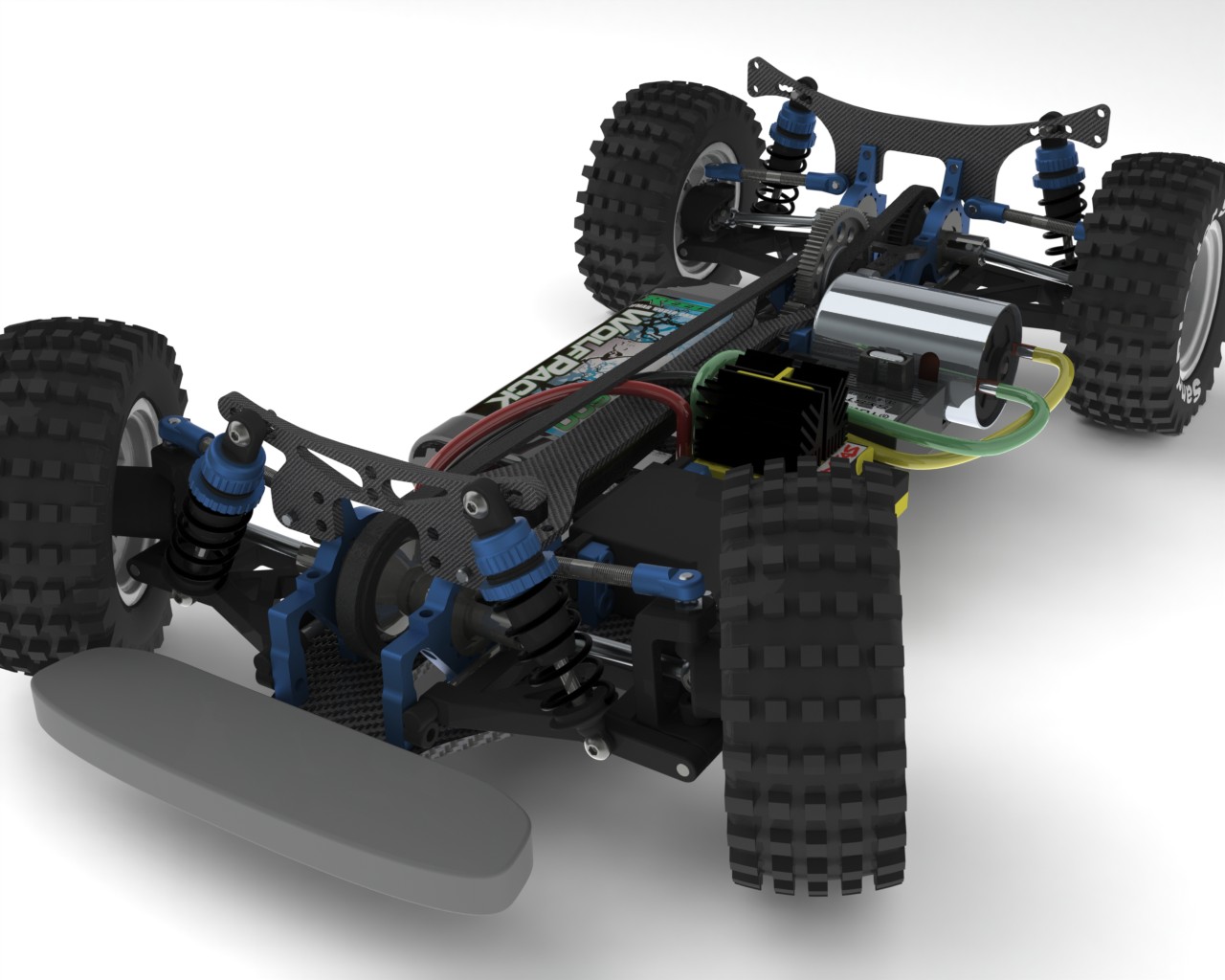 Xray T2电动遥控车RC底盘骨架3D模型图纸 Solidworks设计 附STEP