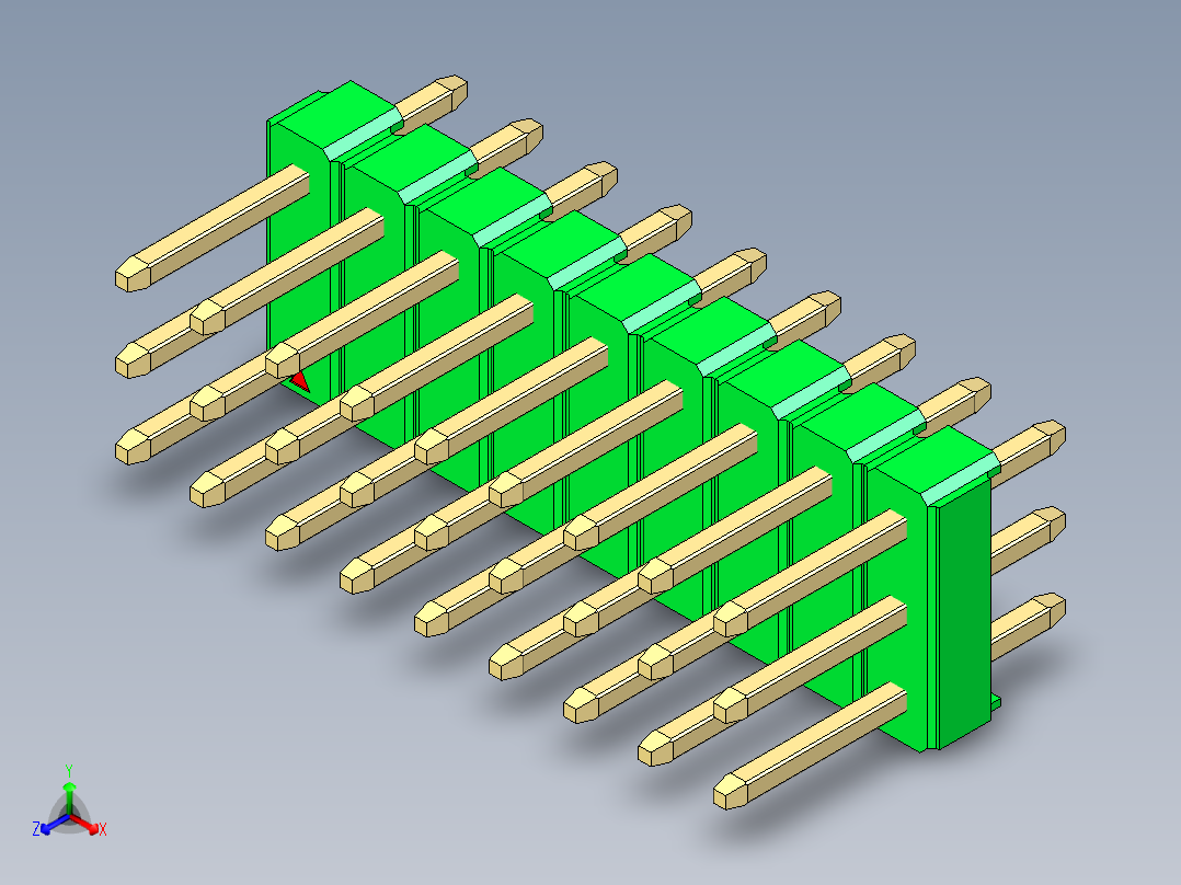彩色公头100mil（2.54mm）系列-DS1021_green_3x09p_100mil_Type1_rev1.0