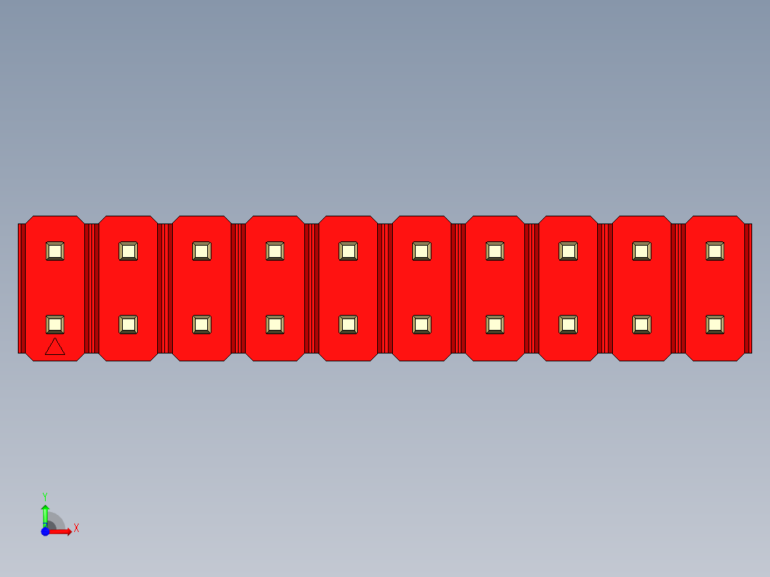 彩色公头100mil（2.54mm）系列-DS1021_red_2x10p_100mil_Type1_rev1.0前视图