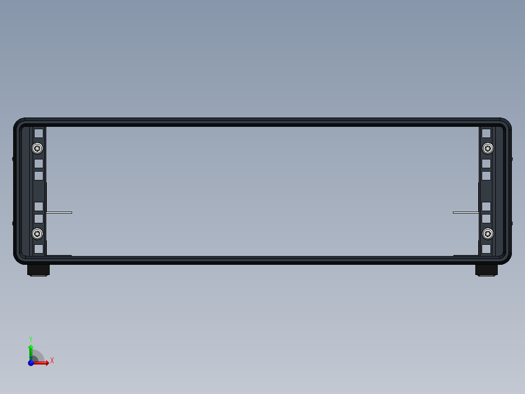 用于19英寸机架式电气设备的3U高外壳前视图