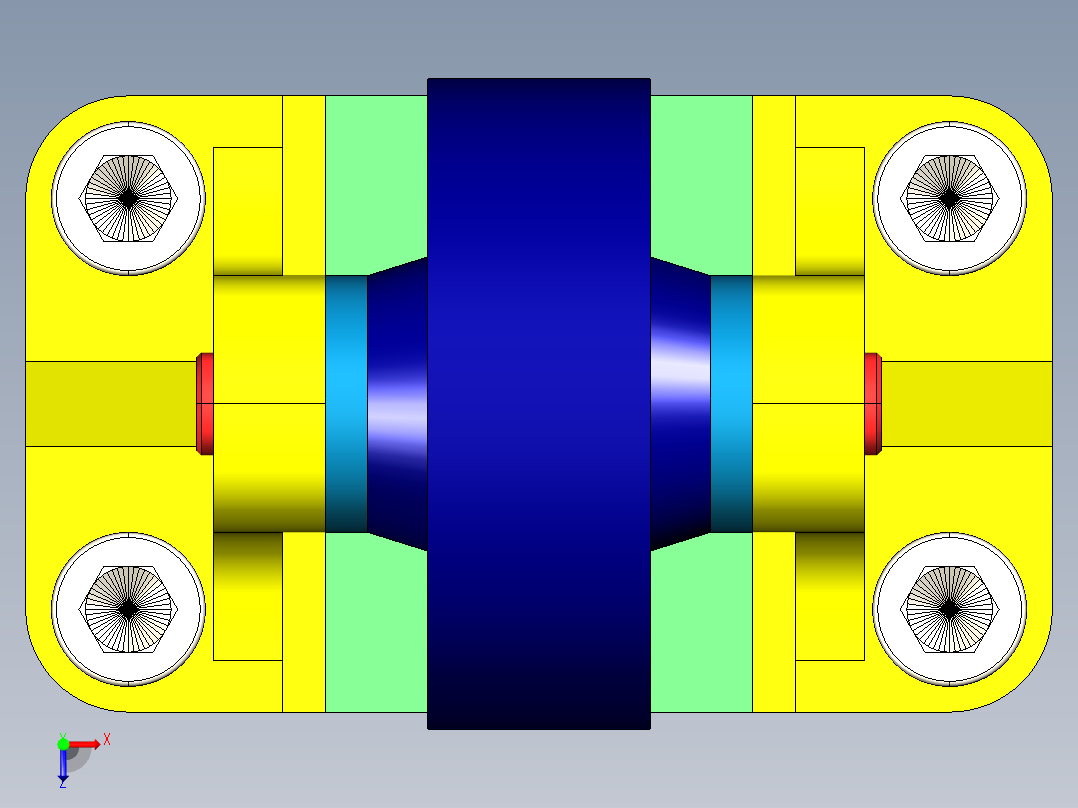 滚轮组件roller-assembly-13-STP俯视图