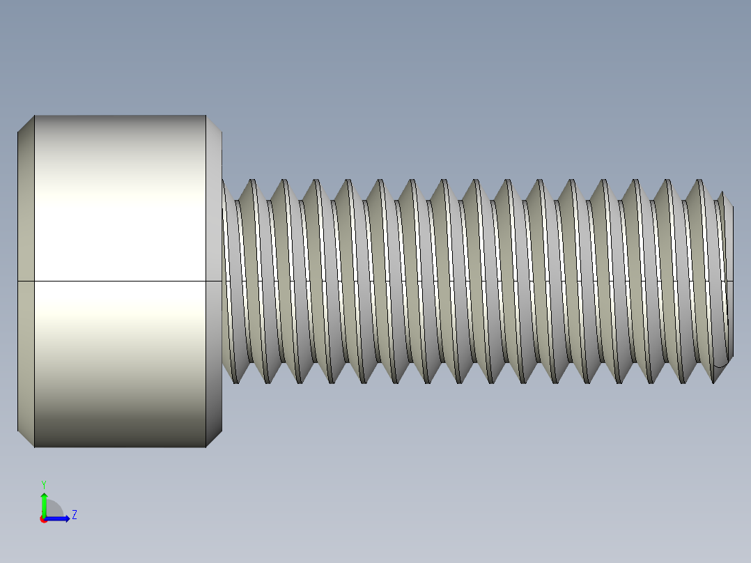 M8 x 1.25mm Thread 20mm LONG SOCKET HEAD CAP SCREW.IGS左视图