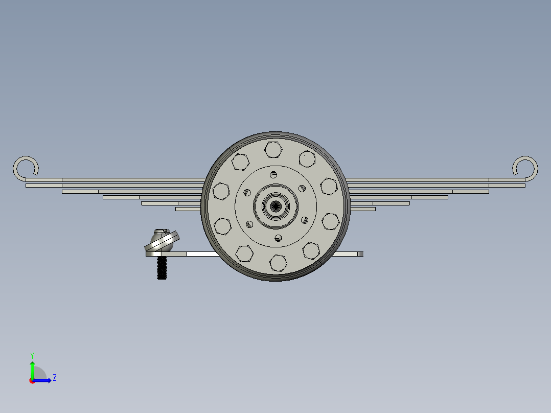 04-bandicam悬挂系统简易结构3D图纸 STEP格式左视图