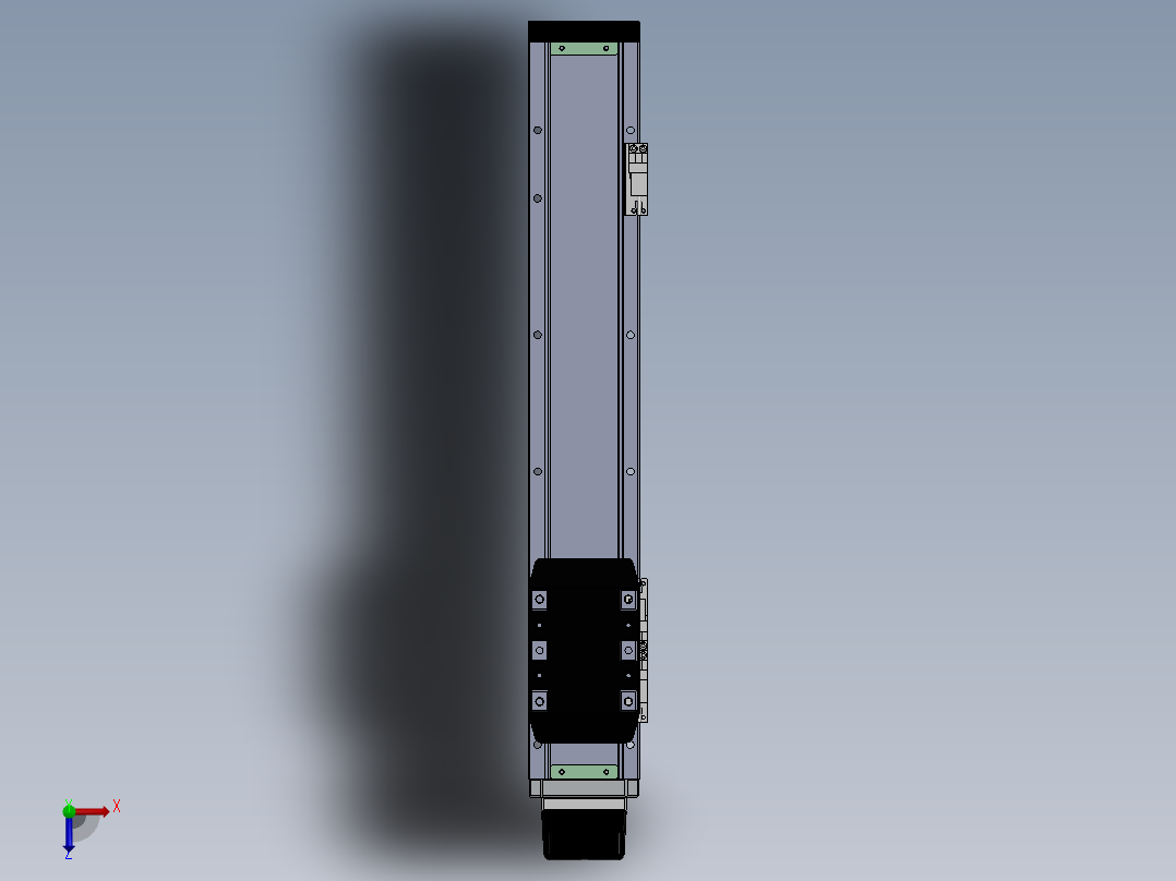 电动滑台模组SDH80下连模组（配台达电机）俯视图