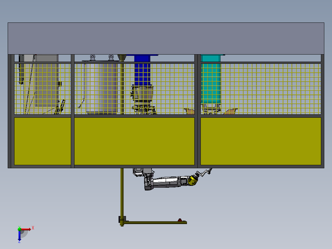 探矿机械机架体机器人焊接工作站俯视图