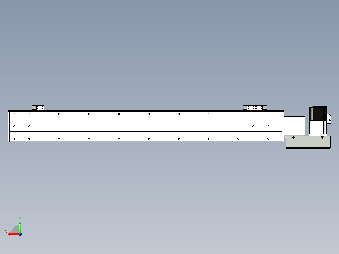 同步带滑台-半封闭B10H-L45-S700-L-P40-D3后视图