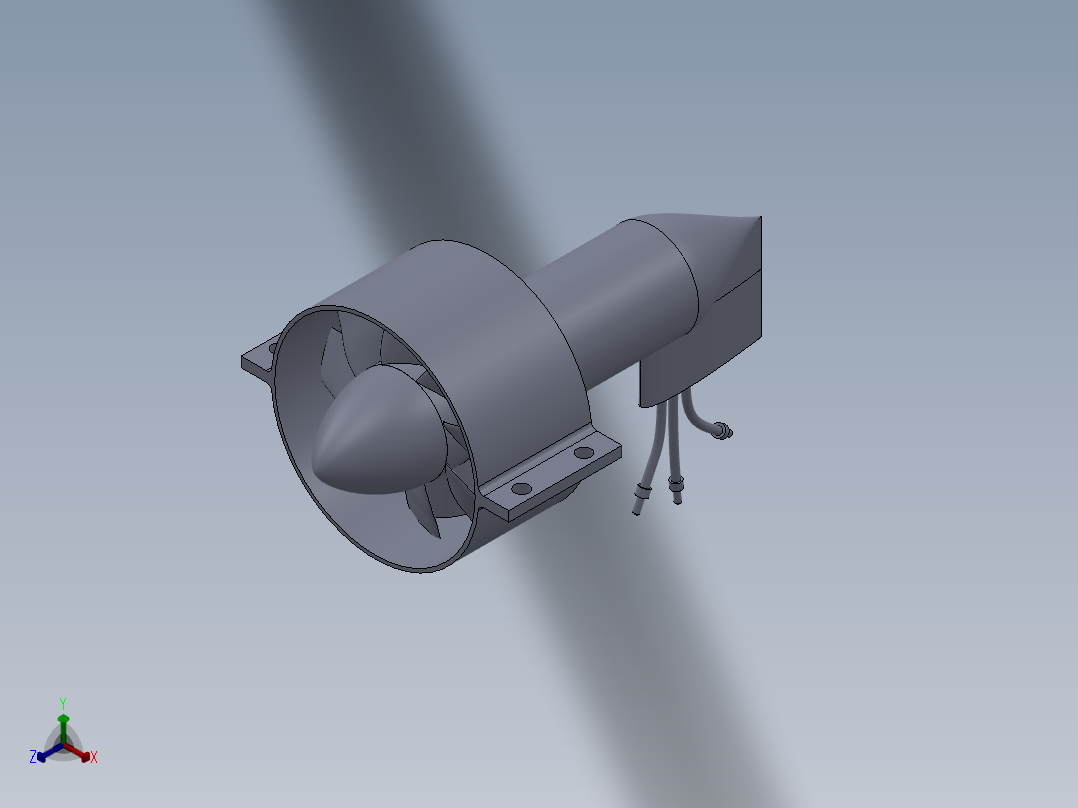 DN90管道风机正等轴测图