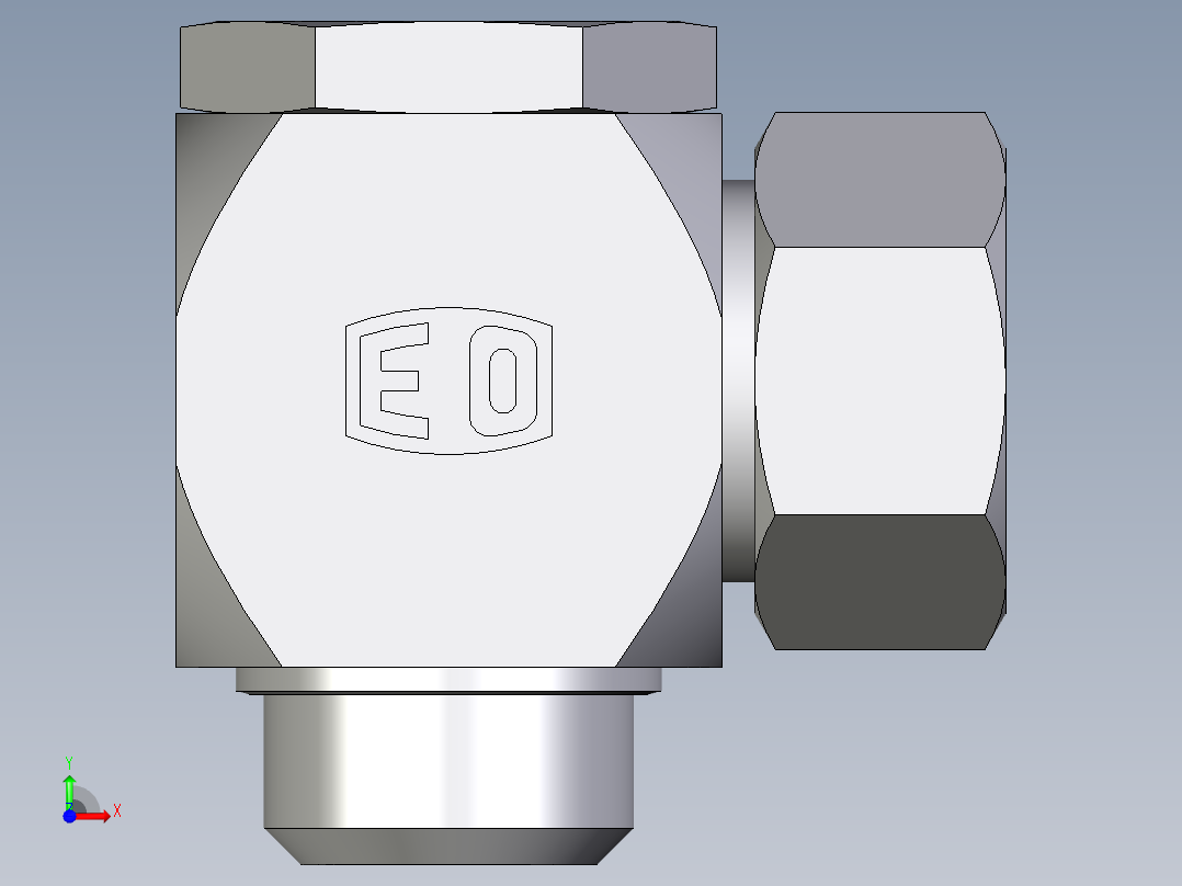 卡套式工业通用硬管接头EO_High_pressure_banjo_elbow_WH38ZSRCF前视图