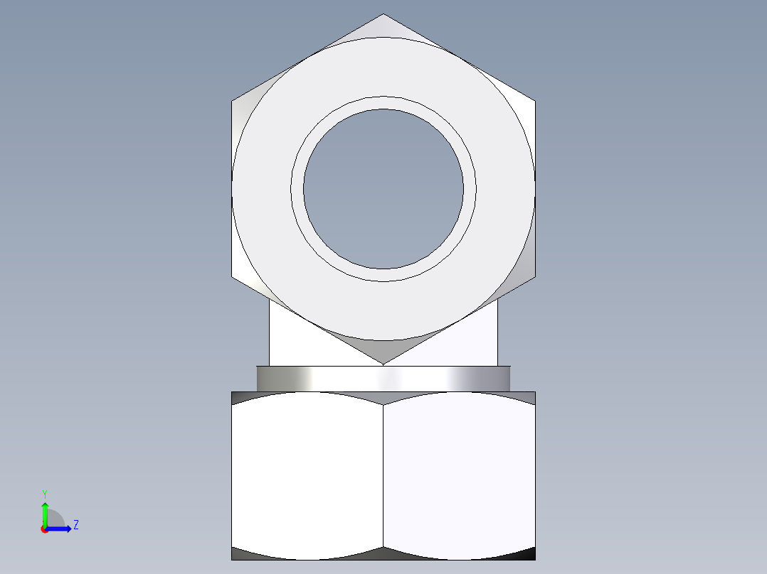 卡套式工业通用硬管接头EO_Union_tee_T22L71左视图