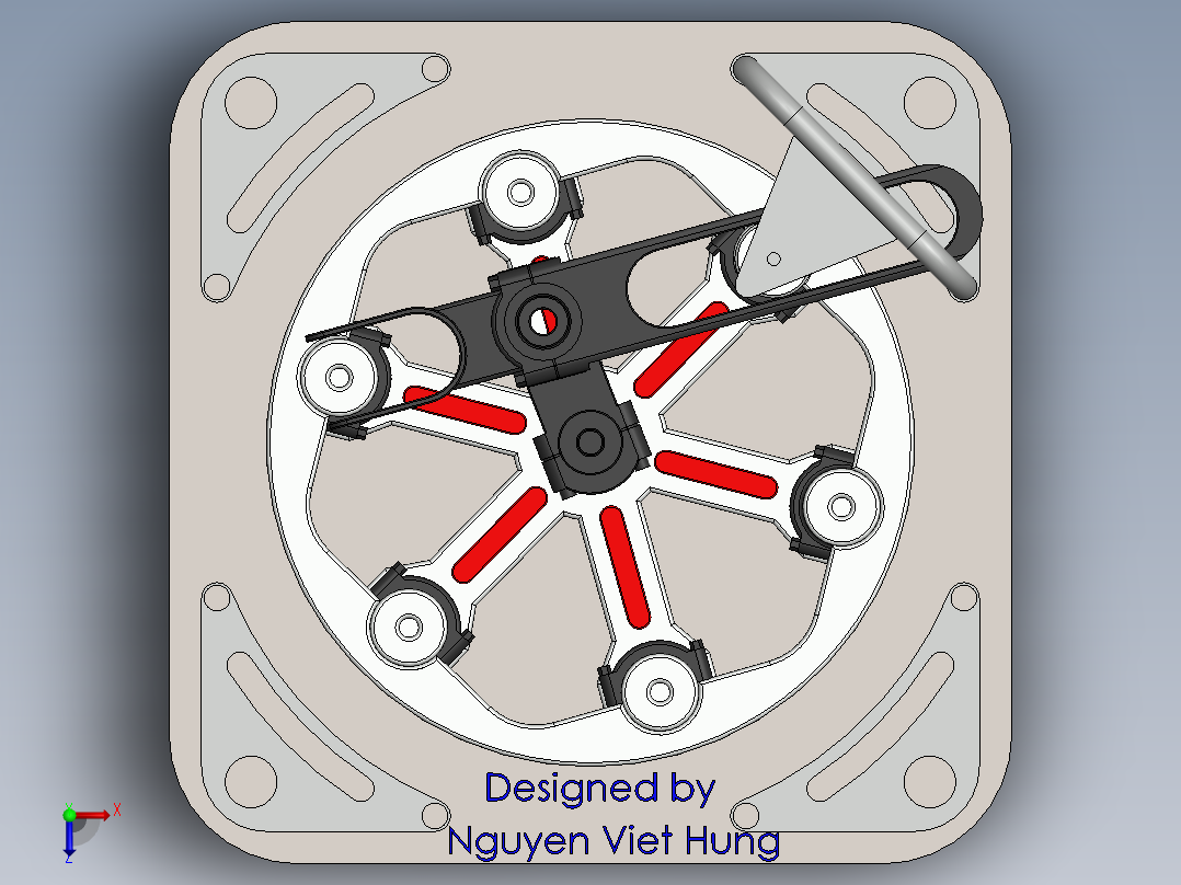 槽轮间歇转盘机构俯视图