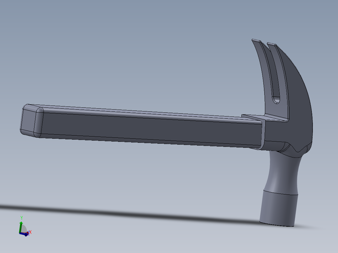 solidworks <span style='color: red'>长柄</span>粗面锤子3D模型
